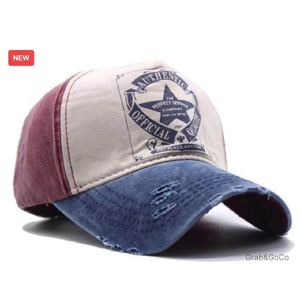 Vintage Distressed Baseball Cap Adjustable Strap Retro Trucker Sun Hat